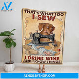 Sewing Machine With Dog I Sew And I Know Things Fleece Blanket/ Sherpa Blanket