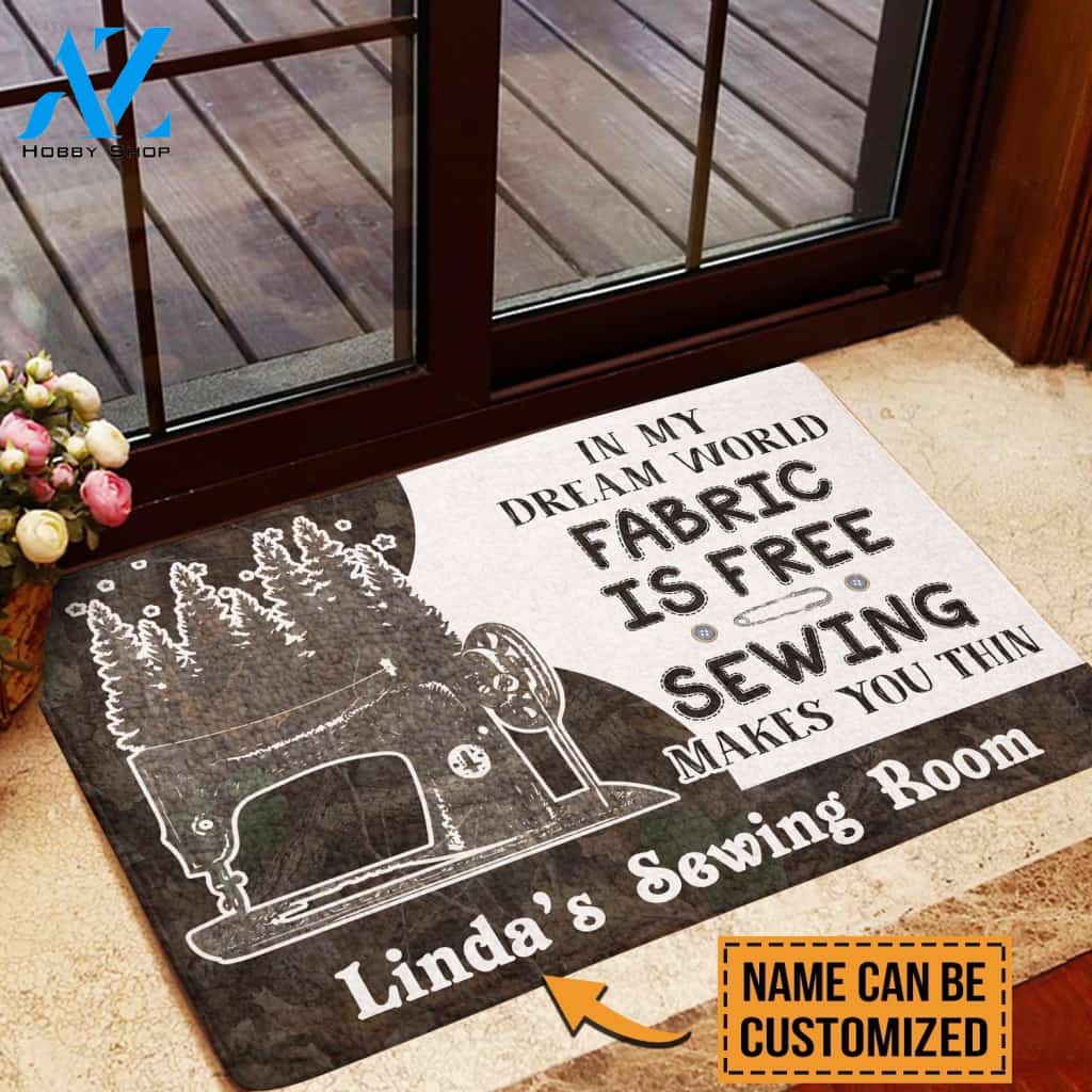 Sewing Makes You Thin Personalized Doormat | Welcome Mat | House Warming Gift