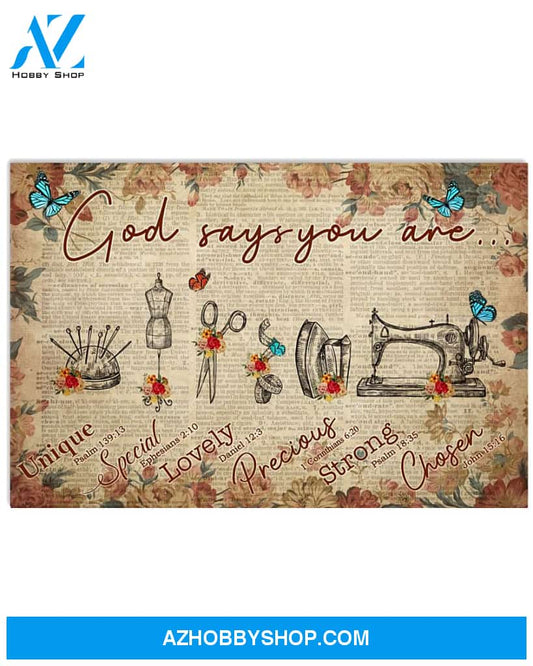 Sewing Poster God Says You Are Sewing Wall Decor