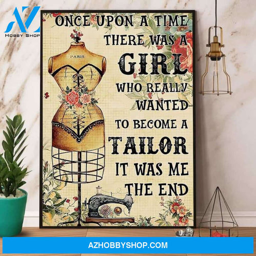 Sewing There Was A Girl Who Really Wanted To Become Tailor Poster Canvas Wall Decor Visual Art