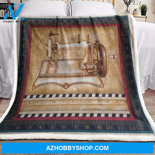 Sewing Throw Sherpa Fleece Blanket