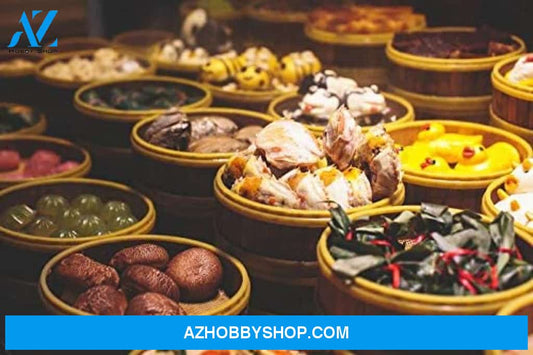Shanghai China - Assortment Of Different Types Of Asian Traditional Street Food