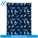 Shark Blanket, Great White Shark Fleece Throw Blanket