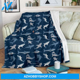 Shark Blanket, Great White Shark Fleece Throw Blanket