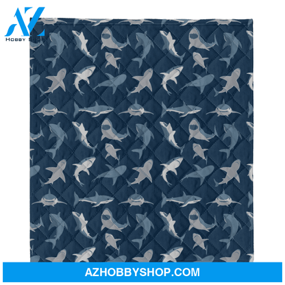 Shark Blanket, Great White Shark Fleece Throw Blanket