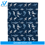 Shark Blanket, Great White Shark Fleece Throw Blanket