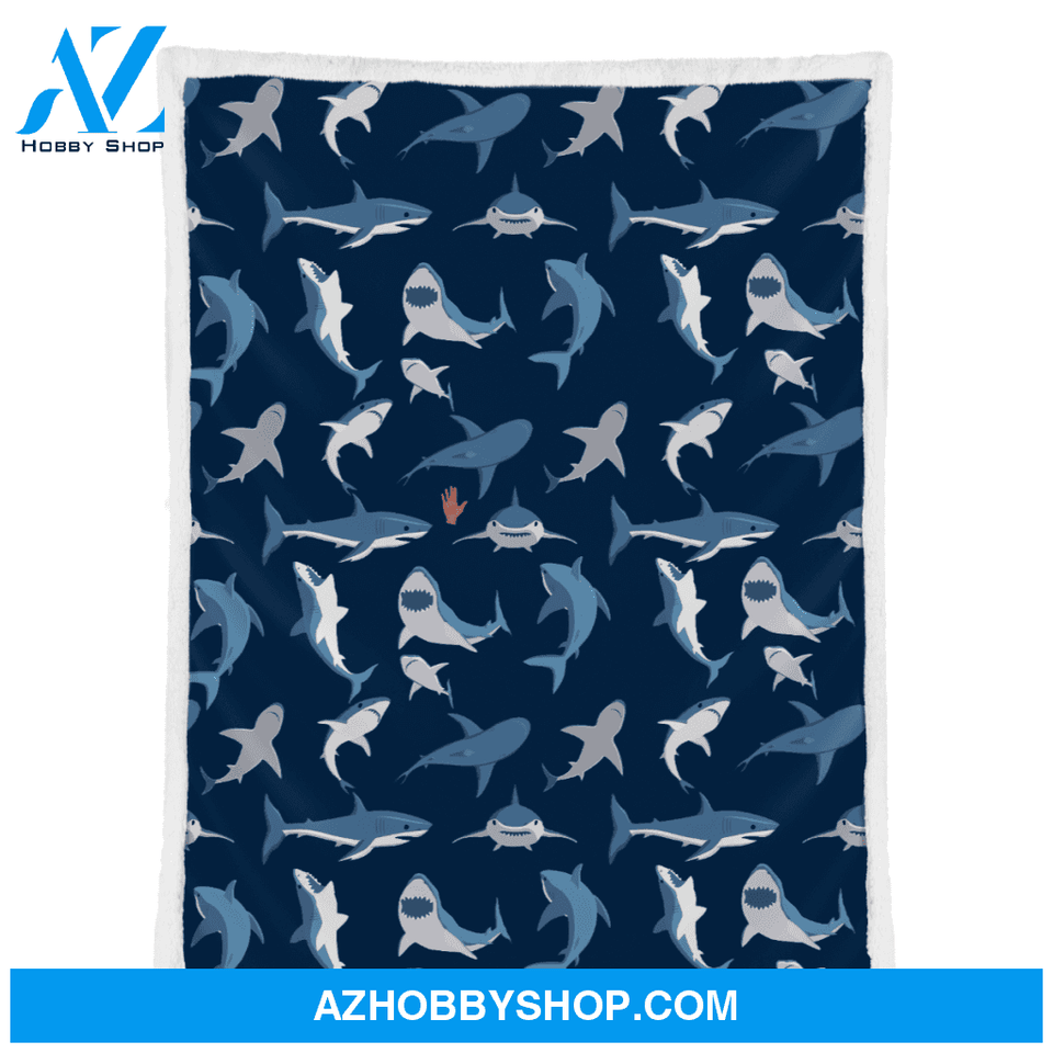 Shark Blanket, Great White Shark Fleece Throw Blanket
