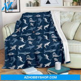 Shark Blanket, Great White Shark Fleece Throw Blanket