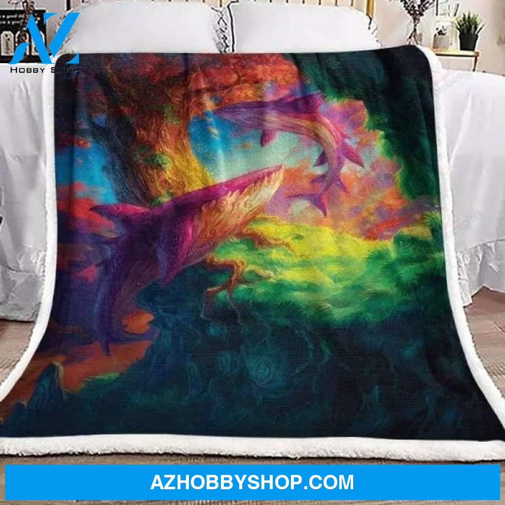 Shark Fleece Blanket OPP Throw Blanket