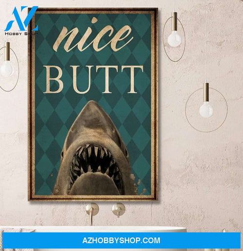 Shark Nice Butt Canvas And Poster, Wall Decor Visual Art
