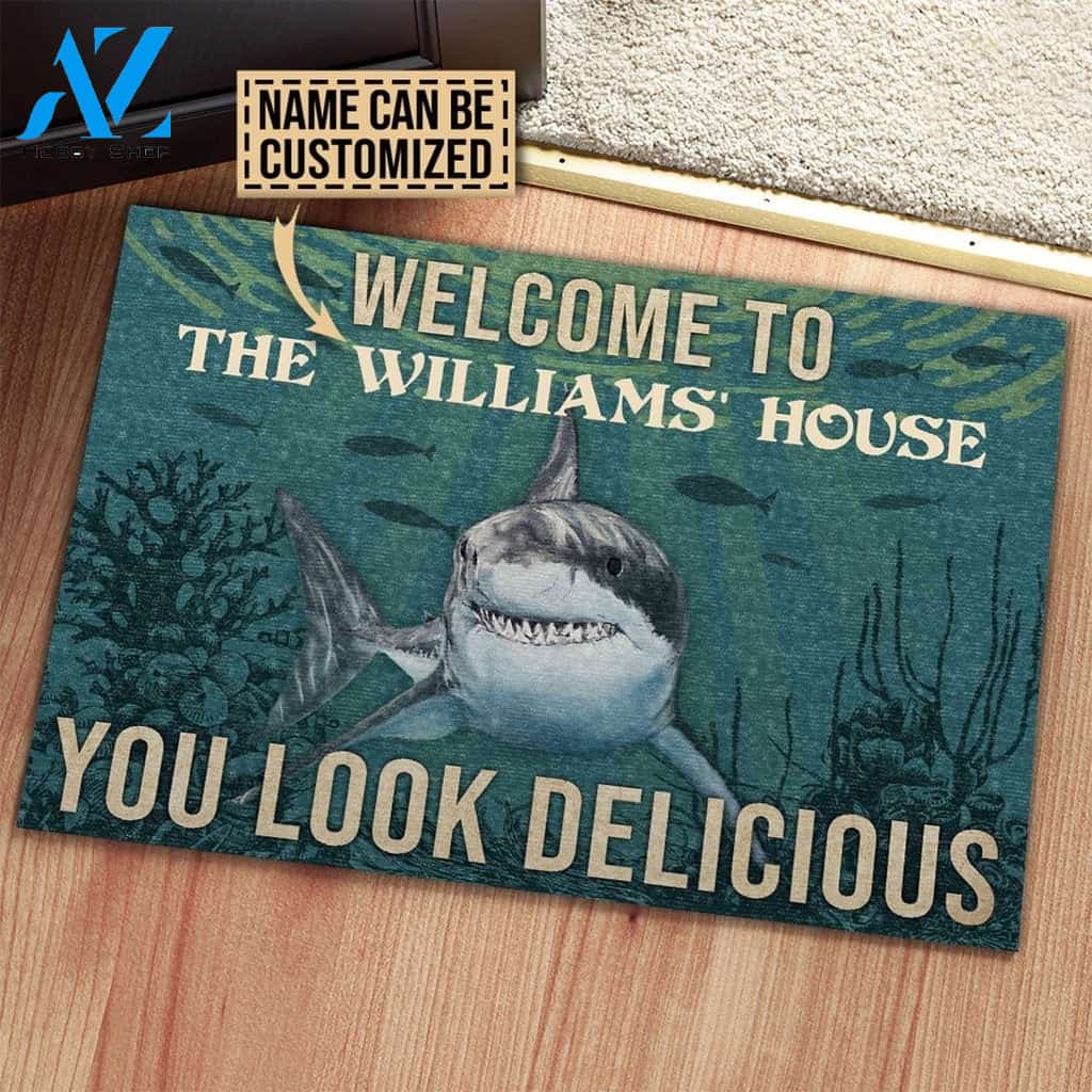 Shark Ocean Welcome Delicious Custom Doormat