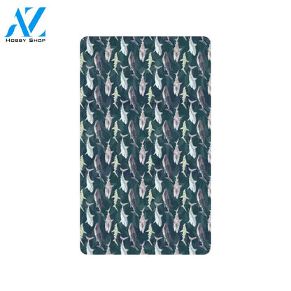 Shark Pattern Print Rubber Doormat