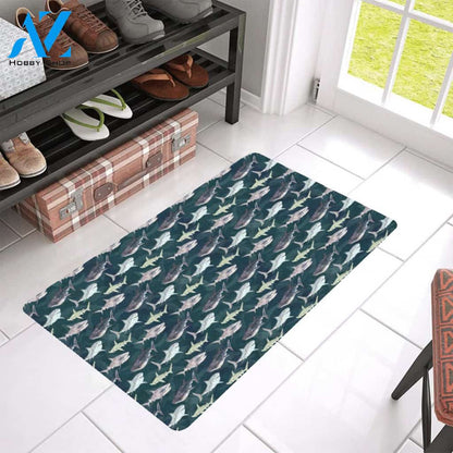 Shark Pattern Print Rubber Doormat
