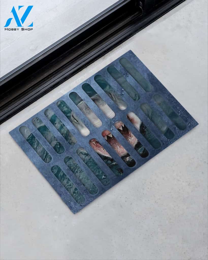 Shark UNDER YOUR FEET Indoor And Outdoor Doormat Warm House Gift Welcome Mat Gift For Guitar Lovers Birthday Gift Gift For Shark Lovers
