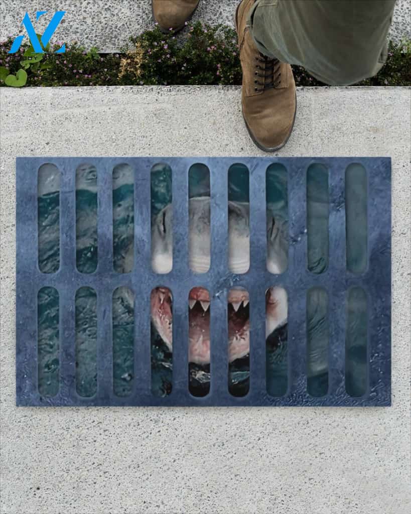 Shark UNDER YOUR FEET Indoor And Outdoor Doormat Warm House Gift Welcome Mat Gift For Guitar Lovers Birthday Gift Gift For Shark Lovers