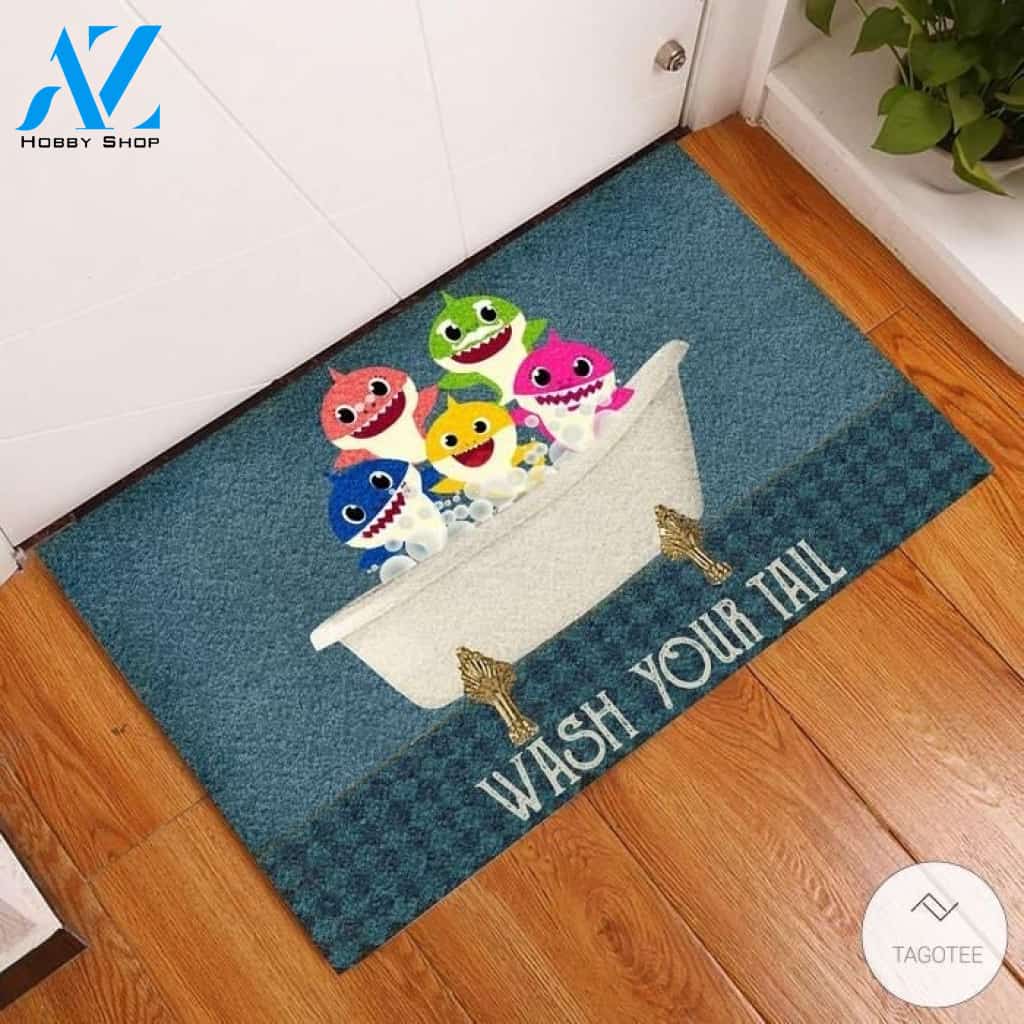 Shark Wash Your Tail Bathroom Doormat