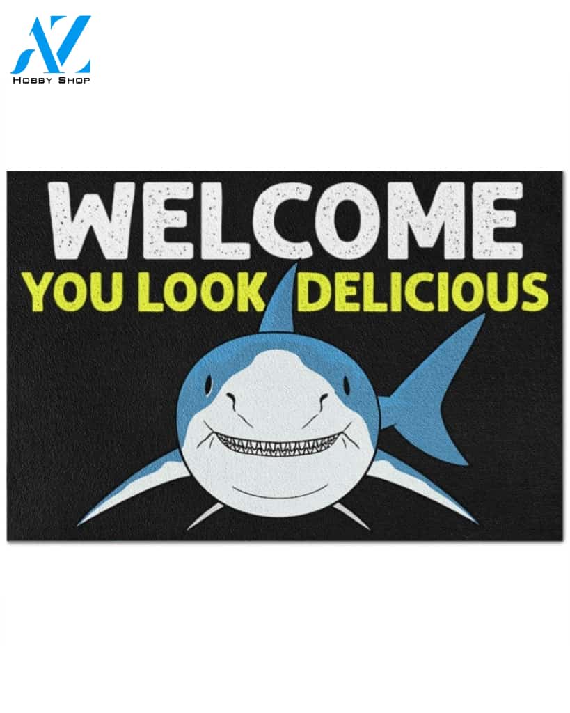 Shark welcome you look delicious doormat