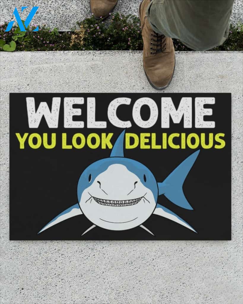 Shark welcome you look delicious doormat