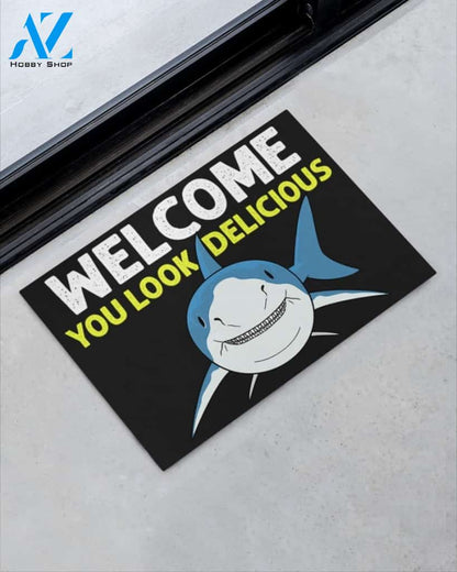 Shark welcome you look delicious doormat