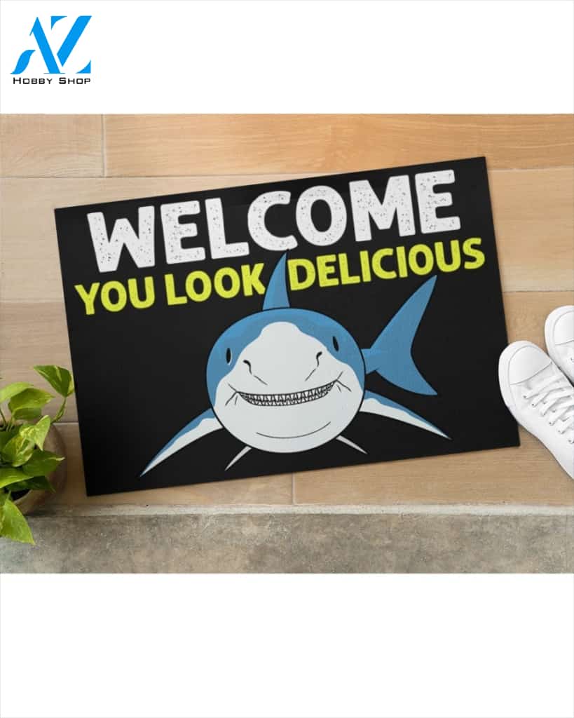 Shark welcome you look delicious doormat