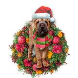 Godmerch- Ornament- Shar Pei Christmas Ornament, Happy Christmas Ornament, Car Ornament