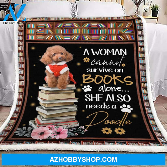 She Also Needs A Poodle Blanket Gift For Dog Lovers Birthday Gift Home Decor Bedding Couch Sofa Soft and Comfy Cozy
