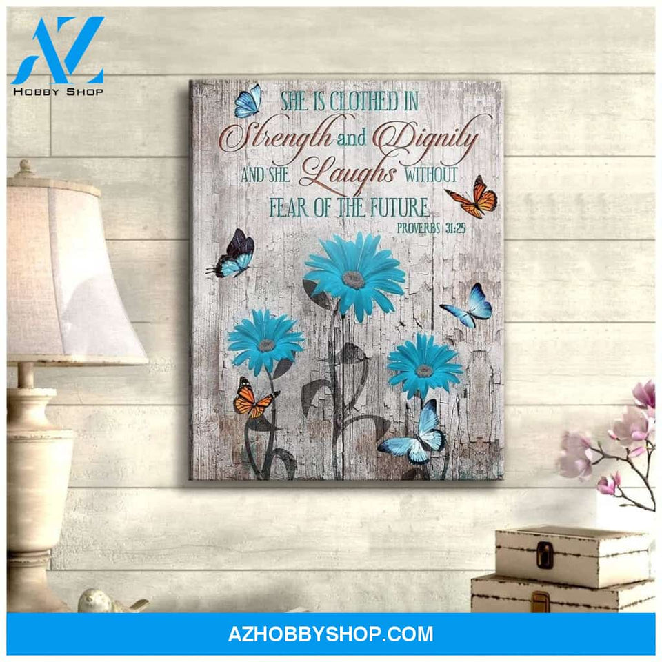 Zalooo She Is Clothed Butterfly Wall Art Canvas