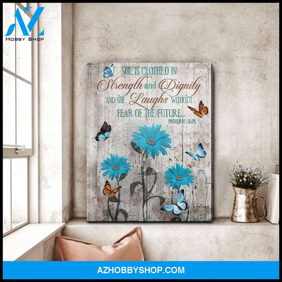 Zalooo She Is Clothed Butterfly Wall Art Canvas