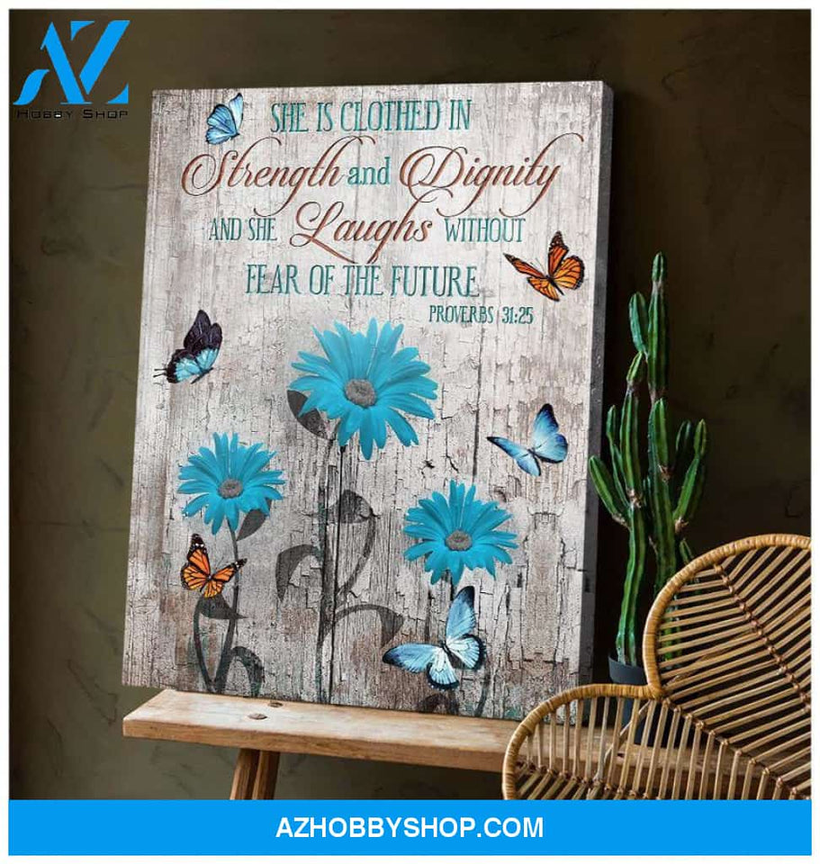 Zalooo She Is Clothed Butterfly Wall Art Canvas