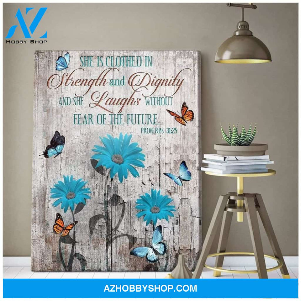 Zalooo She Is Clothed Butterfly Wall Art Canvas