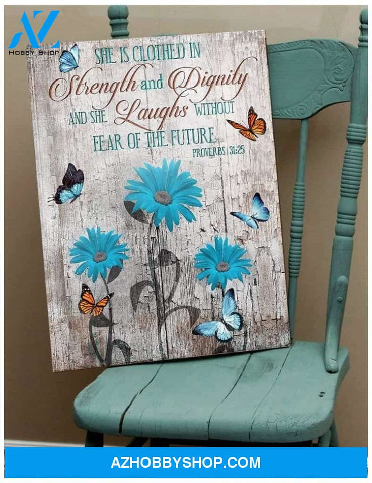 Zalooo She Is Clothed Butterfly Wall Art Canvas