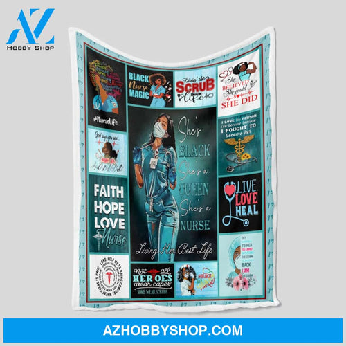 She Is Queen She Is Nurse Fleece Blanket Gift For Family, Birthday, Careers, Jobs, Nurses Gift Home Decor Bedding Couch Sofa Soft and Comfy