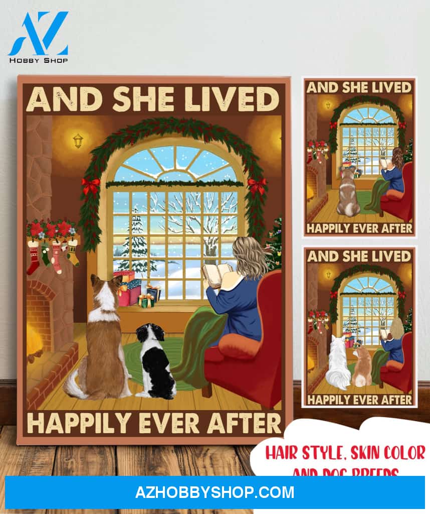 She Lived Happily- Personalized Custom Canvas - Christmas Gifts