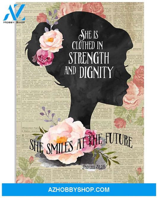 She Smiles At The Future Easter Canvas And Poster, Wall Decor Visual Art, Wall Poster, My Poster Wall