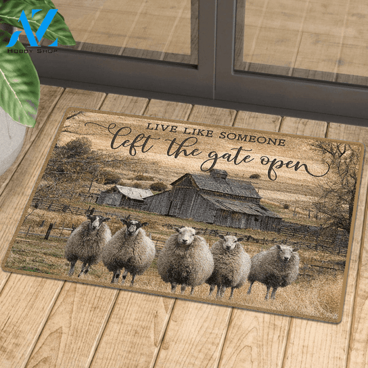 Sheep Live Like Someone Left The Gate Open Doormat Gift For Sheep Lovers Birthday Gift Home Decor Warm House Gift Welcome Mat