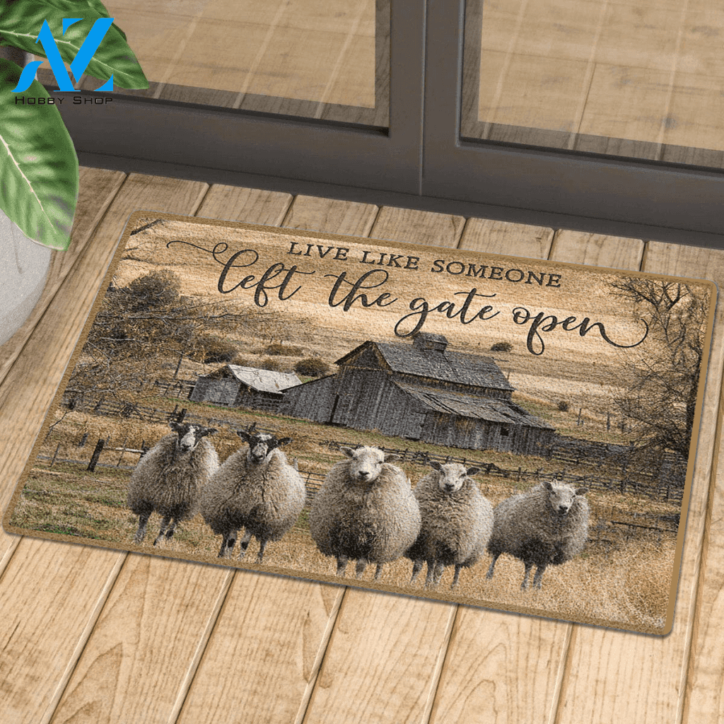 Sheep Live Like Someone Left The Gate Open Doormat Gift For Sheep Lovers Birthday Gift Home Decor Warm House Gift Welcome Mat