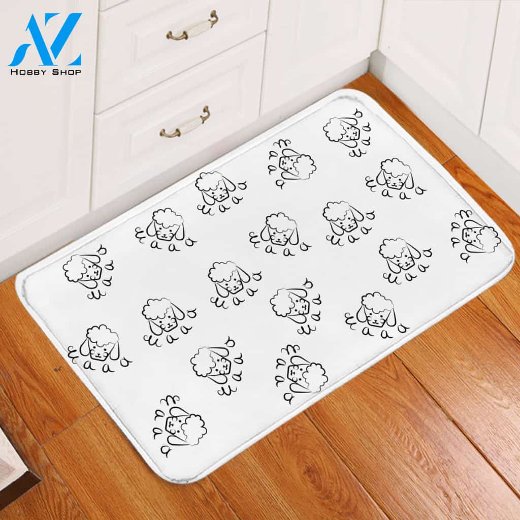 Sheep Sketch Door Mat