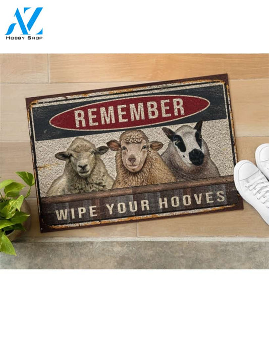 Sheep Wipe Your Hooves Vintage Funny Indoor And Outdoor Doormat Warm House Gift Welcome Mat Birthday Gift For Horse Lovers Farm Farmer