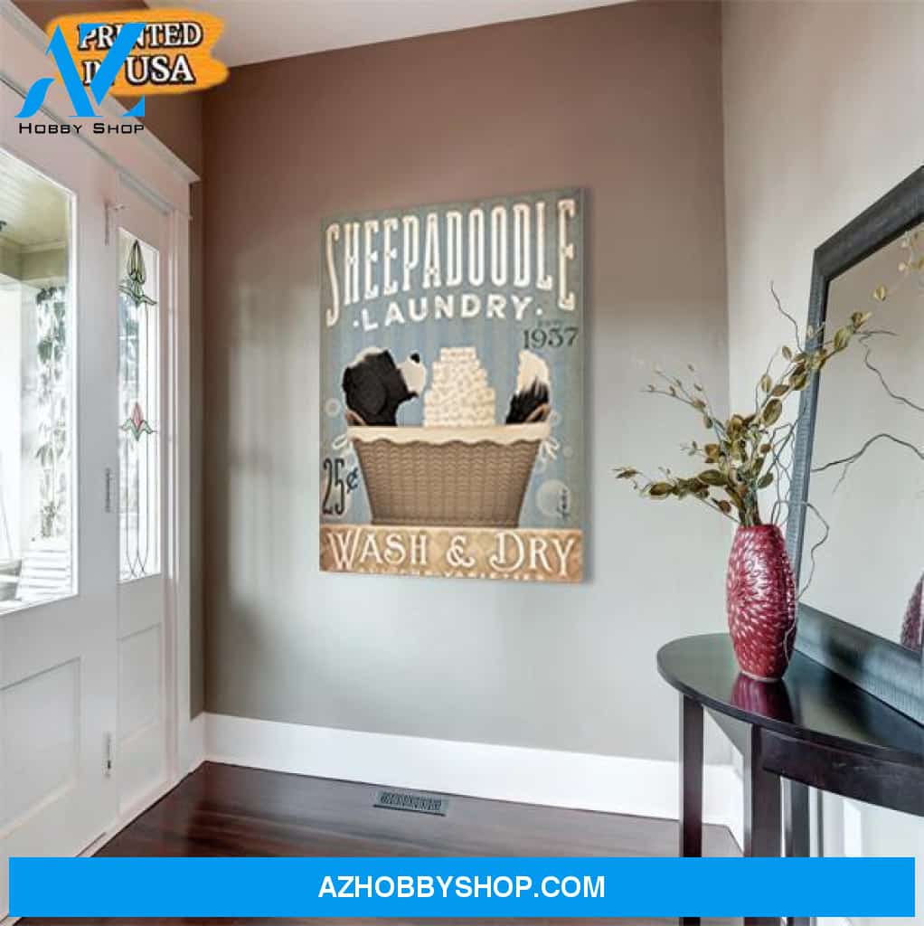 Sheepadoodle Dog Canvas Prints Wall Art - Matte Canvas