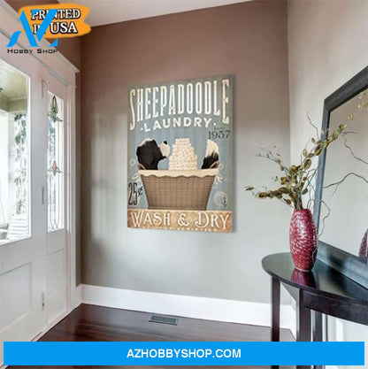 Sheepadoodle Dog Canvas Prints Wall Art - Matte Canvas
