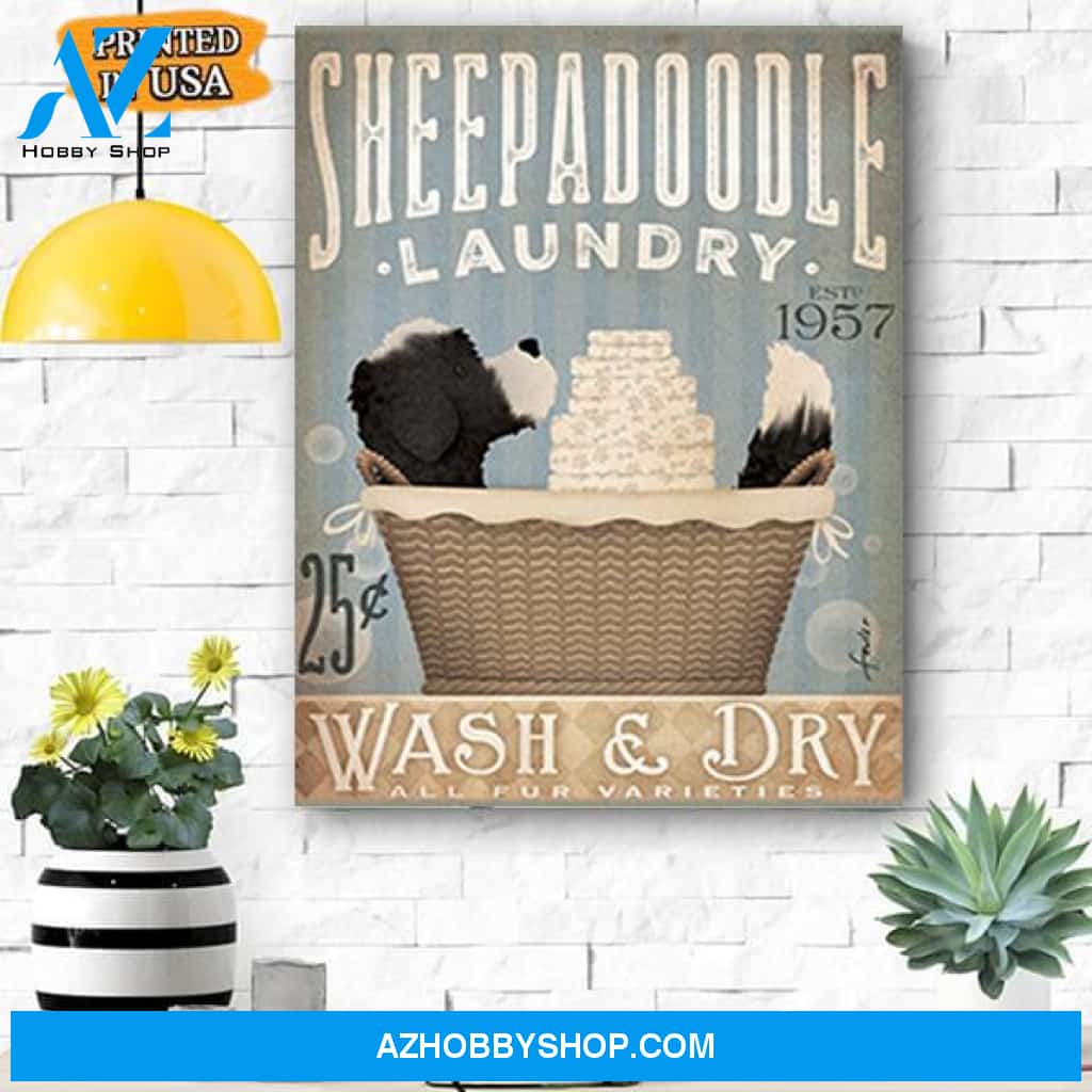 Sheepadoodle Dog Canvas Prints Wall Art - Matte Canvas