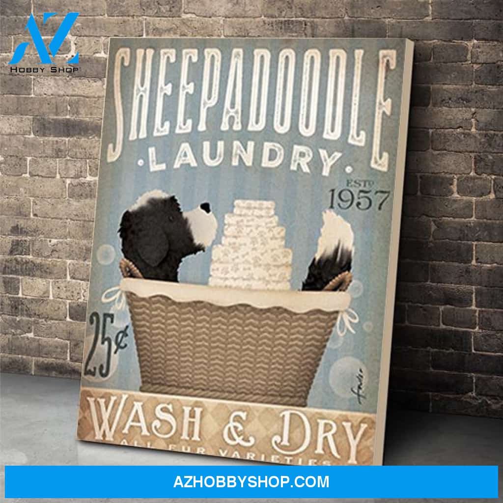 Sheepadoodle Dog Canvas Prints Wall Art - Matte Canvas