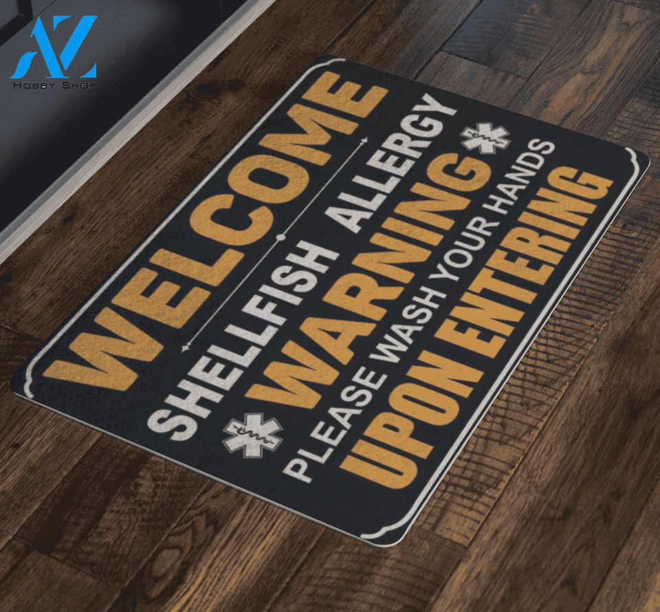 Shellfish Warning Doormat | Welcome Mat | House Warming Gift