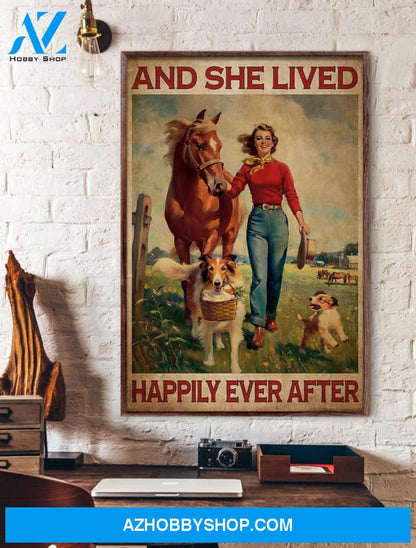 Sheltie And She Lived Happily Ever After - Matte Canvas, Gift for you, gift for her, gift for him, gift for dog lover, gift for sheltie lover