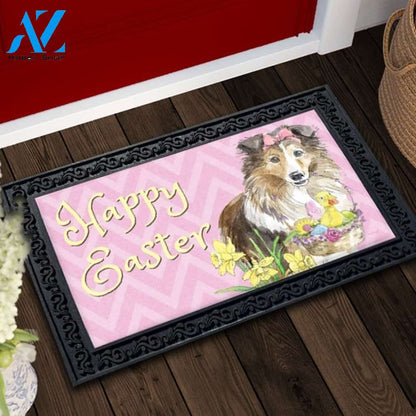 Sheltie Easter Basket Doormat - 18" x 30"