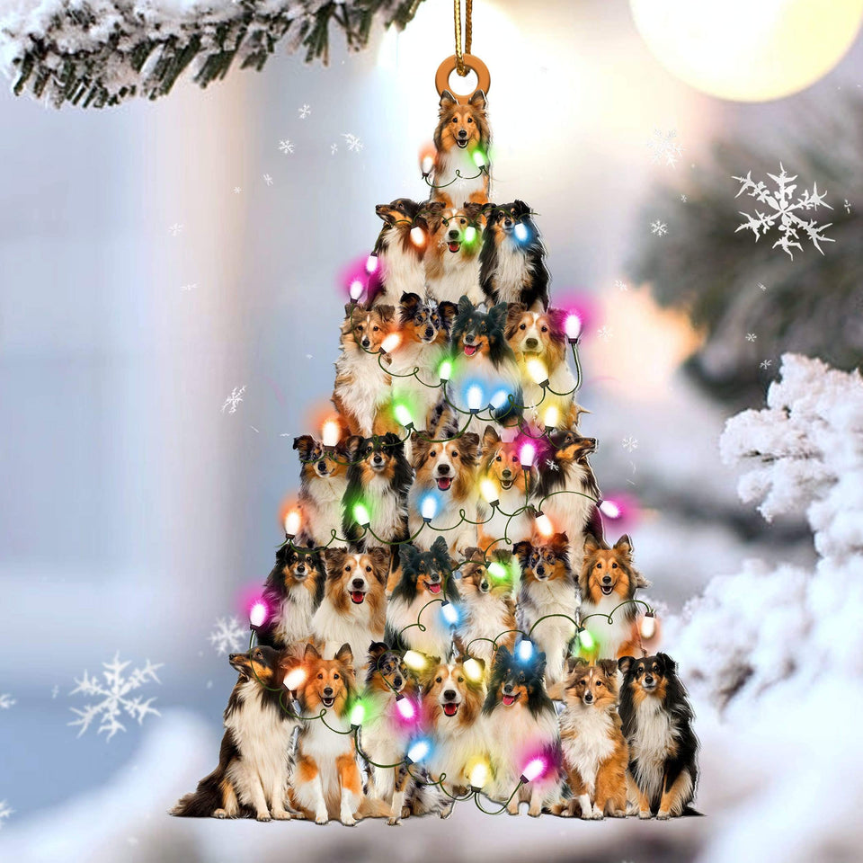 Sheltie Lovely Tree Gift For Sheltie Lover Gift For Dog Mom Ornament