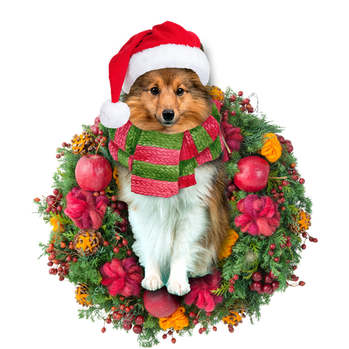 Godmerch- Ornament- Sheltie Christmas Ornament, Happy Christmas Ornament, Car Ornament