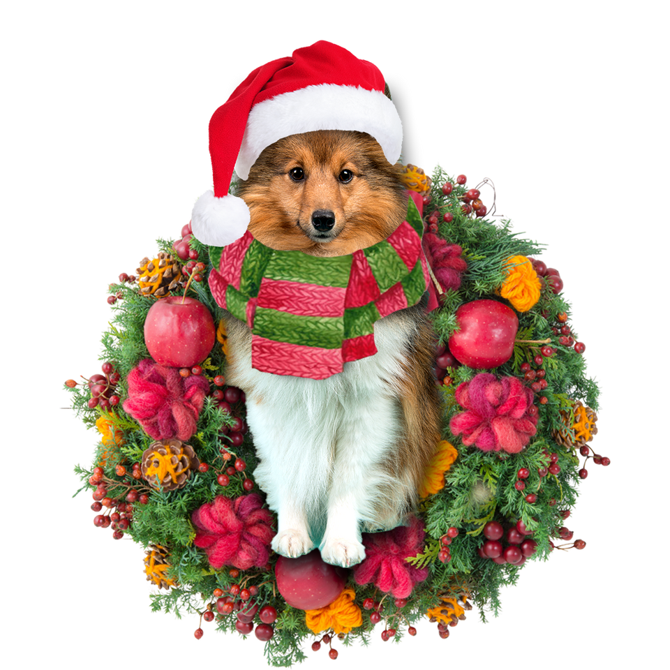 Godmerch- Ornament- Sheltie Christmas Ornament, Happy Christmas Ornament, Car Ornament