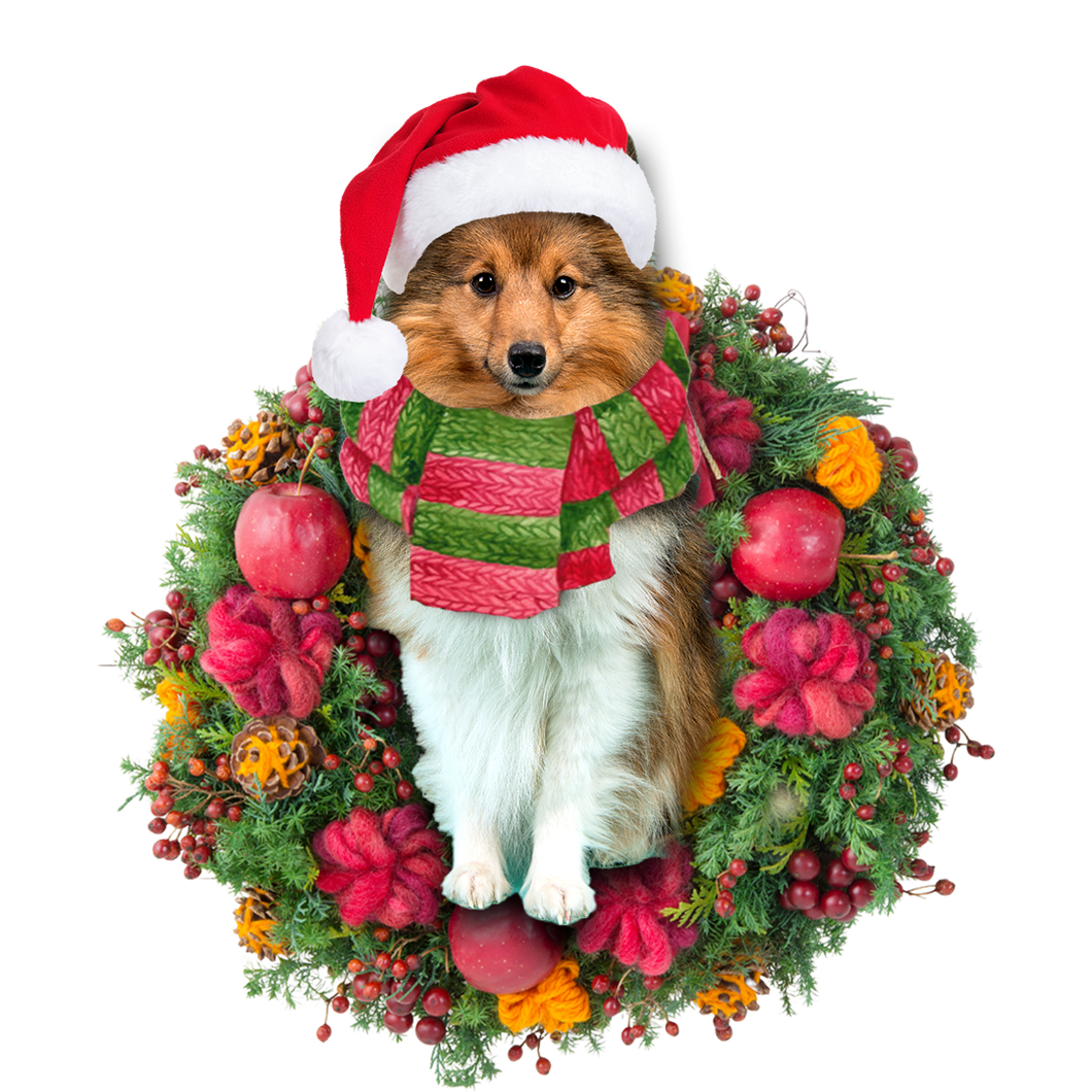 Godmerch- Ornament- Sheltie Christmas Ornament, Happy Christmas Ornament, Car Ornament