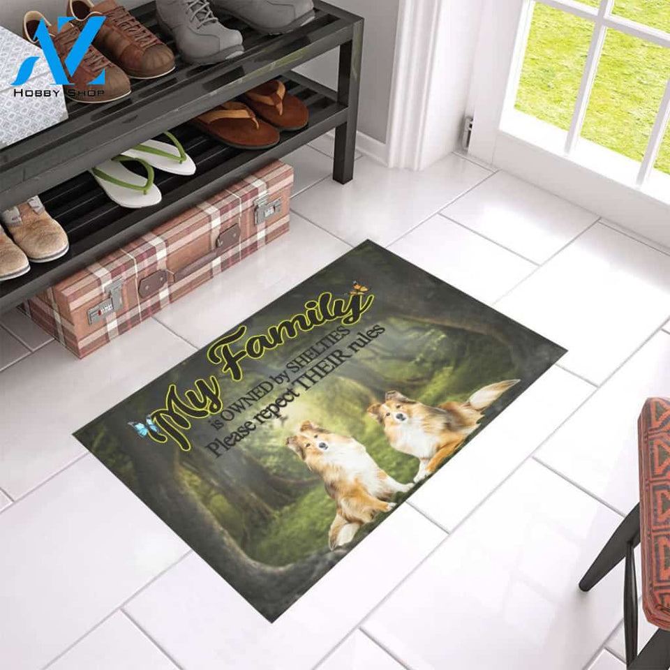Shelties Respect Their Rules Doormat | Welcome Mat | House Warming Gift